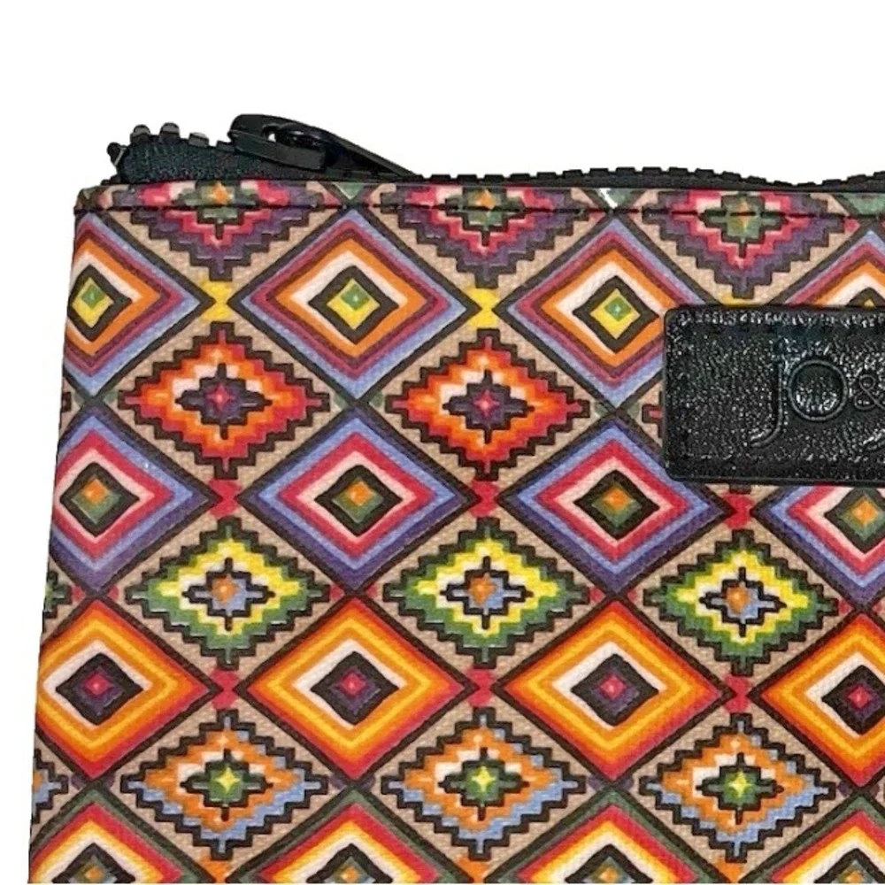 Jo & Jo Womens Makeup Cosmetic Bag Zip Pouch Multicolor Aztec Print Australia